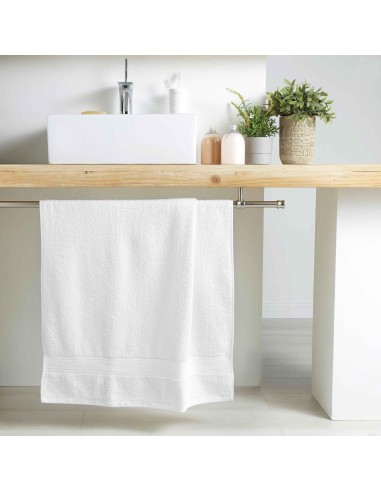drap de douche 70 x 130 cm eponge unie colors blanc