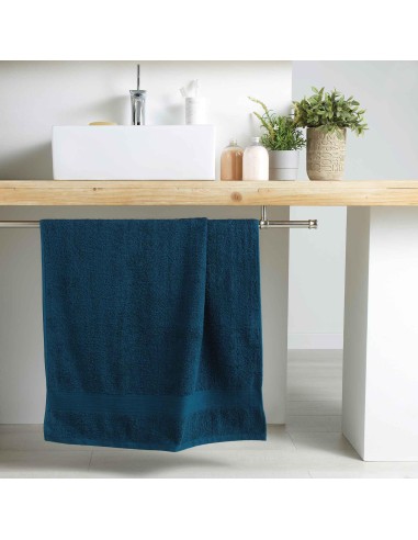 drap de douche 70 x 130 cm eponge unie colors bleu nuit