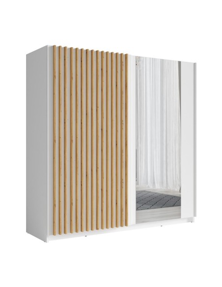 10 fsc b - dressing 150 cm dalia 3  bialy laminat/d.artisan 10fscb 2 portes blan