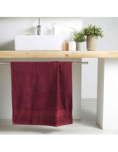 1801010 - drap de douche 70 x 130 cm eponge unie colors bourgogne