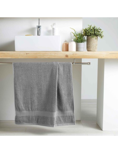1801017 - drap de douche 70 x 130 cm eponge unie colors gris