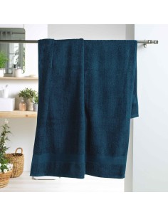 drap de bain 90 x 150 cm eponge unie colors bleu nuit