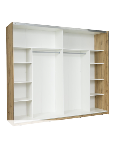 wood12 - dressing 2 portes 250cm dab wotan/blanc
