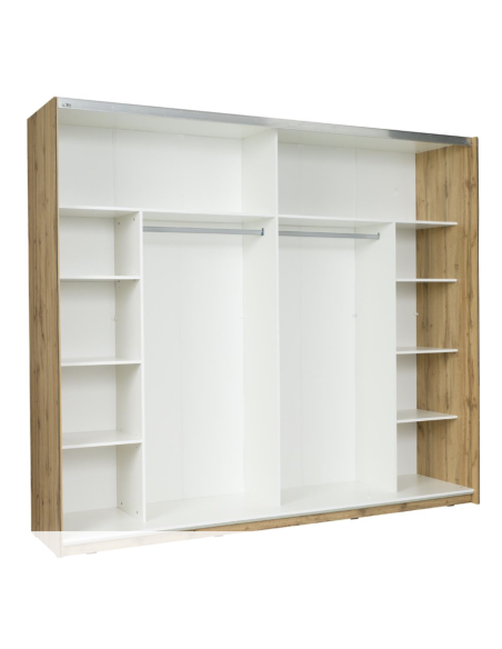 wood12 - dressing 2 portes 250cm dab wotan/blanc