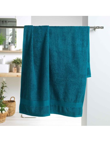 drap de bain 90 x 150 cm eponge unie colors emeraude