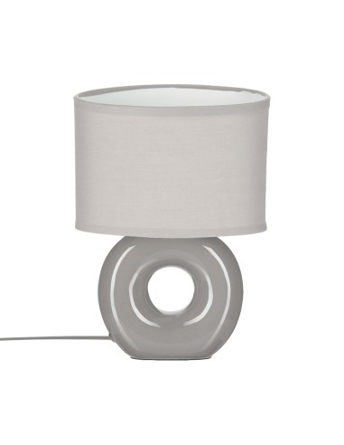 121511b - lampe rond ceramique "baru" taupe h.25