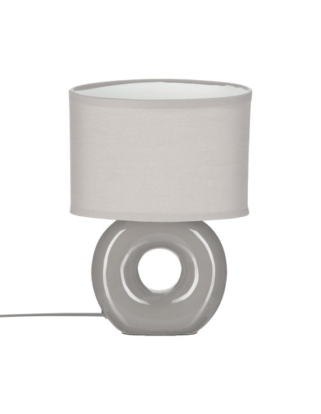 121511b - lampe rond ceramique "baru" taupe h.25