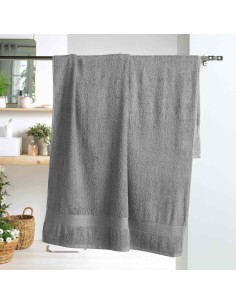 drap de bain 90 x 150 cm eponge unie colors gris