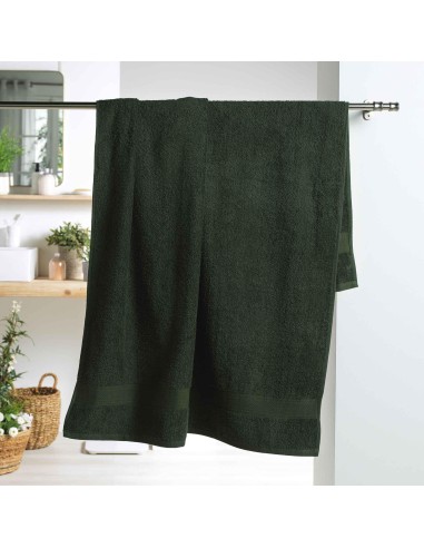 drap de bain 90 x 150 cm eponge unie colors kaki