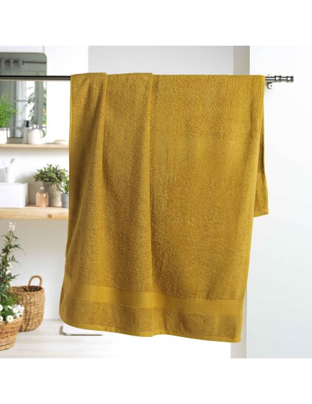 drap de bain 90 x 150 cm eponge unie colors miel
