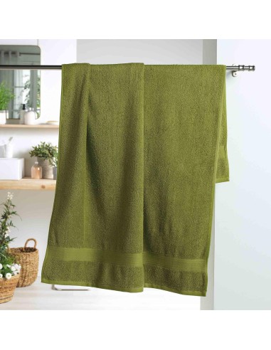 drap de bain 90 x 150 cm eponge unie colors pistache