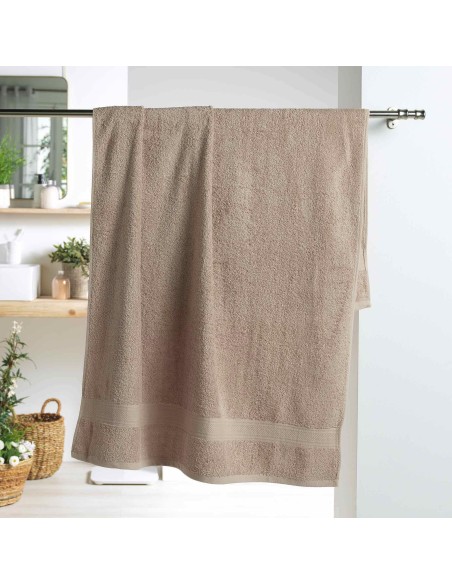 drap de bain 90 x 150 cm eponge unie colors taupe