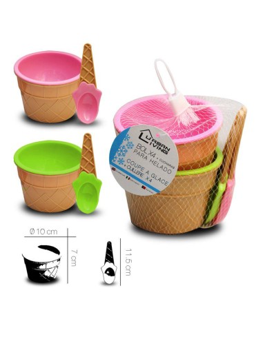 22632 - coupe a glace + cuillere  4 pces