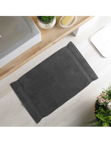 tapis de bain 50 x 85 cm eponge unie colors anthracite