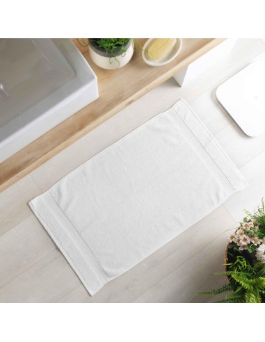 tapis de bain 50 x 85 cm eponge unie colors blanc