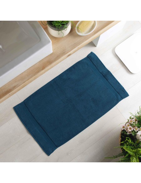 1801047 - tapis de bain 50 x 85 cm eponge unie colors bleu nuit