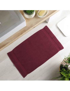 tapis de bain 50 x 85 cm eponge unie colors bourgogne
