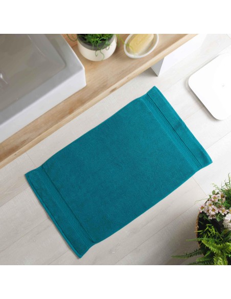 1801046 - tapis de bain 50 x 85 cm eponge unie colors emeraude