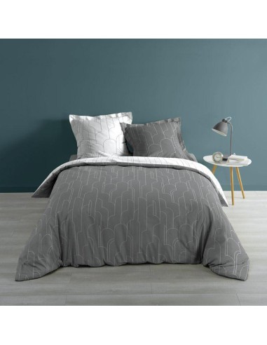 1643526-parure 3 p. 240 x 220 cm imp. metallise 57 fils allover domea gris/argen