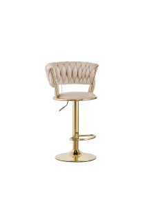 tabouret denao beige pieds or g062-03