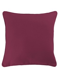 housse de coussin +encart 40 x 40 cm coton uni panama bordeaux