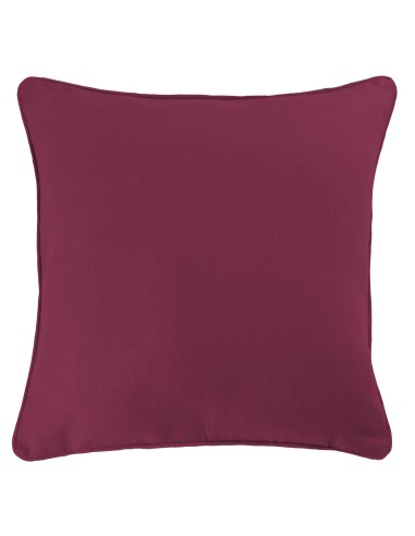 housse de coussin +encart 40 x 40 cm coton uni panama bordeaux