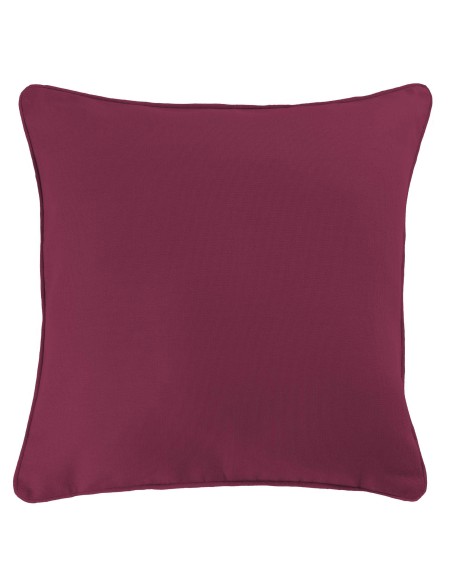 housse de coussin +encart 40 x 40 cm coton uni panama bordeaux