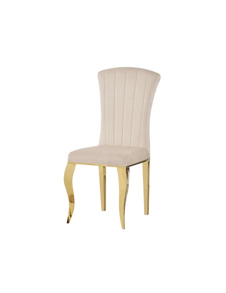 chaise araka beige pieds or g062-03