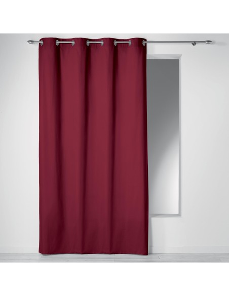 rideau a oeillets 140 x 240 cm coton uni panama bordeaux