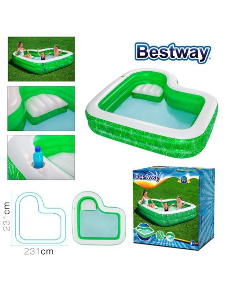 54336-piscine gonflable a/siege  231 x 231 x h51 cm