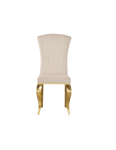 chaise araka gris clair pieds or g062-40