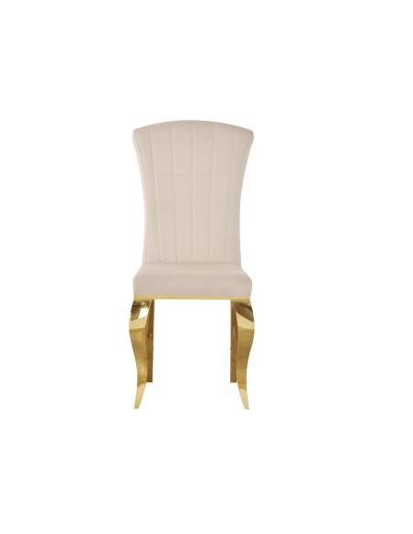 chaise araka gris clair pieds or g062-40