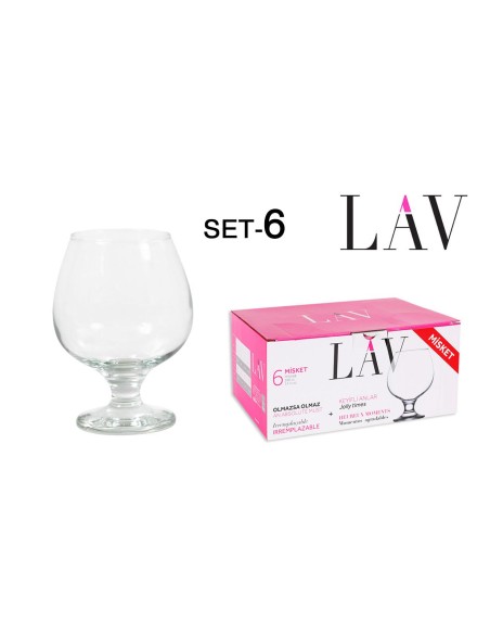 22284s - set 6  verres cognac 390cc misket