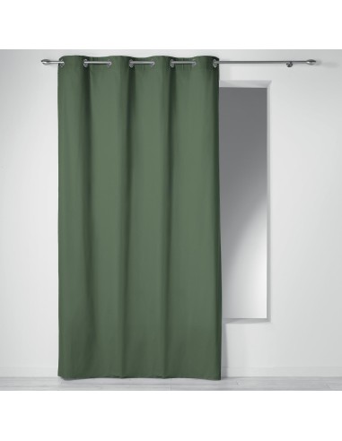 rideau a oeillets 140 x 240 cm coton uni panama kaki
