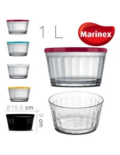 87575 - boite hermetique en verre a/couvercle couleur 1 litre