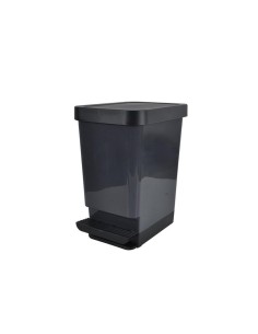 poubelle a pedale retractable plastique 25l 37*25*h45cm anthracite