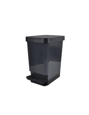 poubelle a pedale retractable plastique 25l 37*25*h45cm anthracite