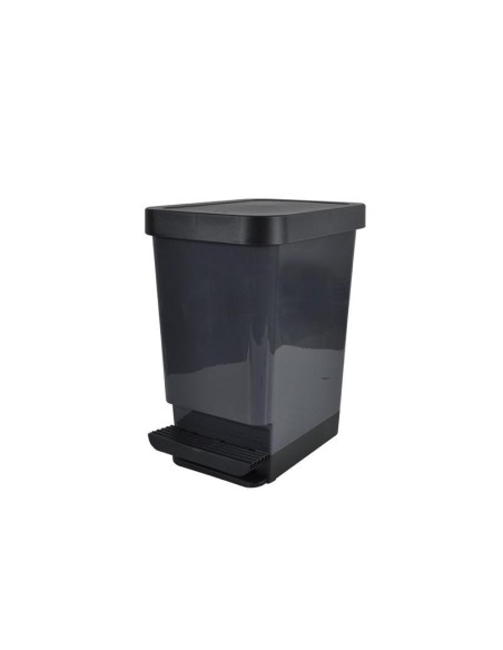poubelle a pedale retractable plastique 25l 37*25*h45cm anthracite