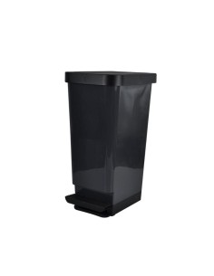 poubelle a pedale retractable plastique 46l 38*29*h62cm anthracite
