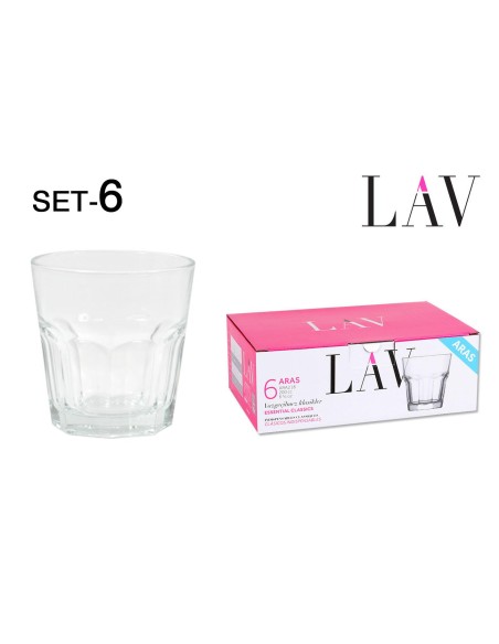 20065s - ara218f set 6  verre vin 200cc aras