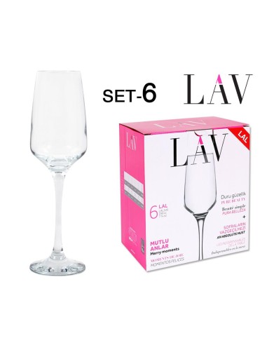 20130s - set 6 flutes 230cc champagne lal