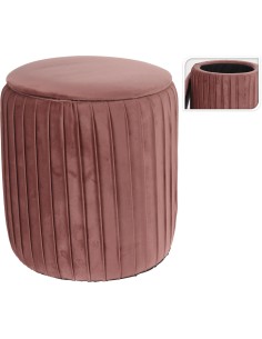 mc5800110-tabouret bois /feutre plis rose - 3