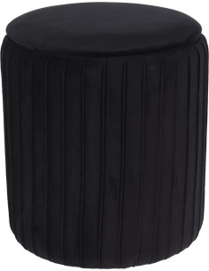 mc5800140-tabouret velvet 39cm black plis