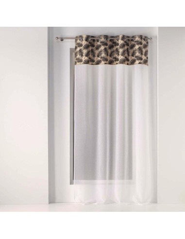 panneau a oeillets 140 x 240 cm voile sable+top imp. metallise azeris