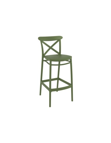 266 tabouret de bar cross 75cm olive green