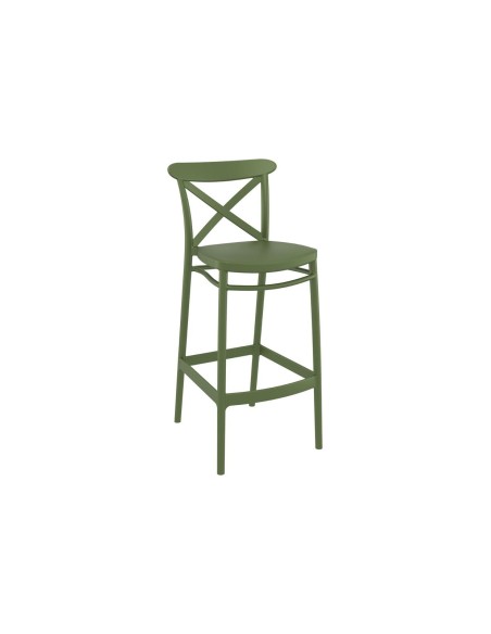266 tabouret de bar cross 75cm olive green