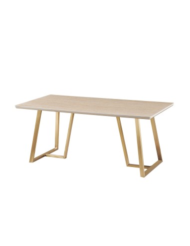 table gatton plateau travertine /pieds or mat