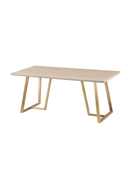 table gatton plateau travertine /pieds or mat