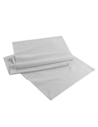 1730904-chemin de table 40 x 140 cm coton uni+fils metallises elegancia argent
