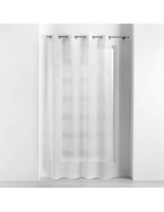 panneau a oeillets 140 x 240 cm voile sable ajoure ajourela blanc